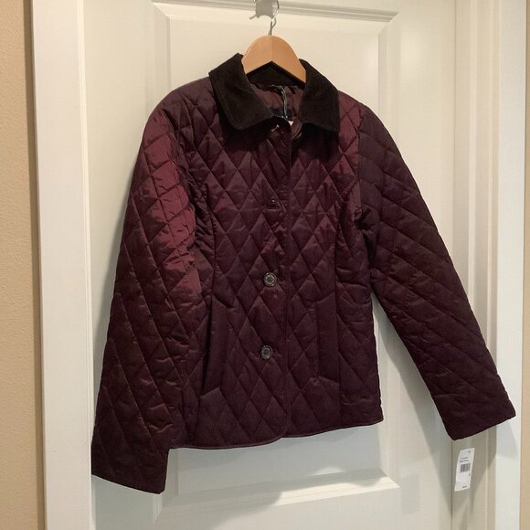 Barbour Ombersley Quilted Jacket, Black Cherry, Size 4 NWT - Picture 2 of 9
